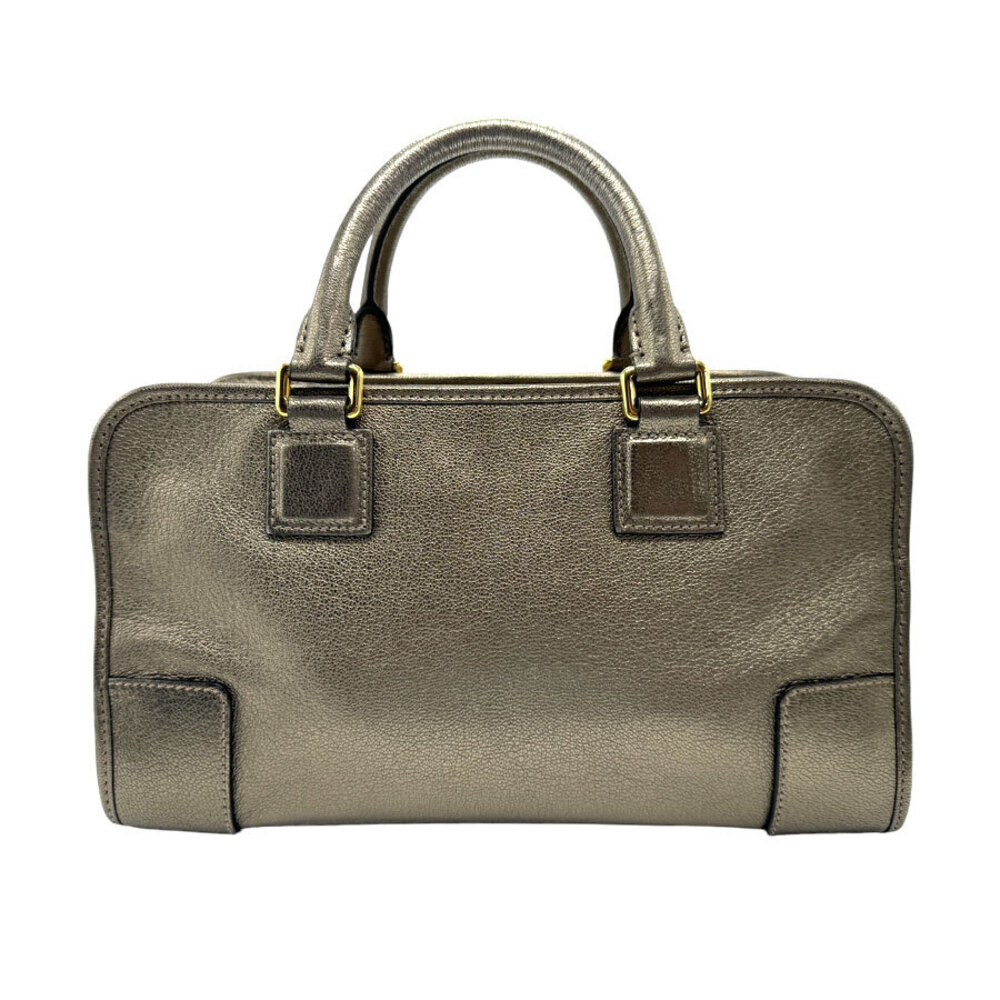 Loewe Amazona Leather Handbag Metallic Khaki Green Gold